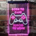 ADVPRO Born to Game Room  Dual Color LED Neon Sign st6-i3740 - White & Purple