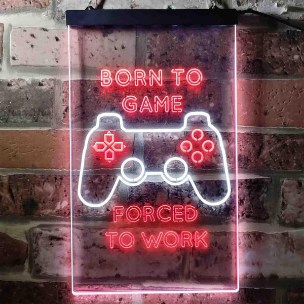 ADVPRO Born to Game Room  Dual Color LED Neon Sign st6-i3740 - White & Red