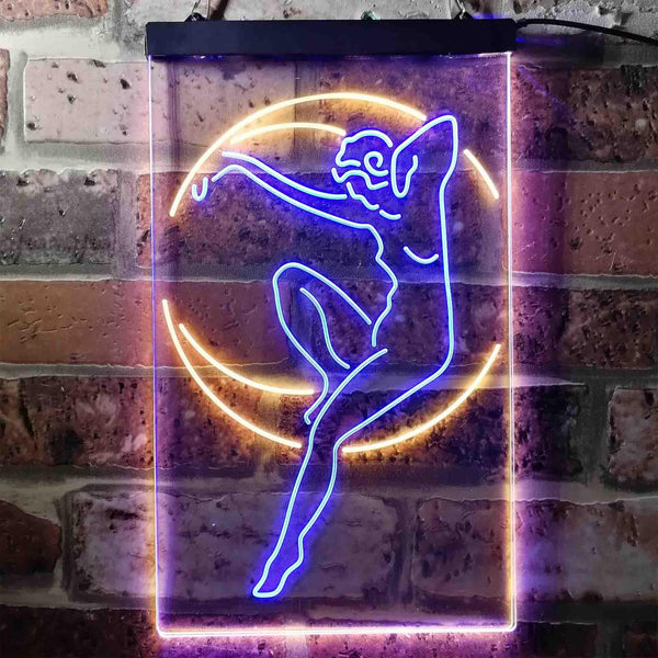 ADVPRO Blue Moon Lady  Dual Color LED Neon Sign st6-i3742 - Blue & Yellow