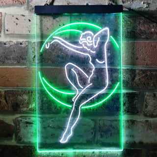 ADVPRO Blue Moon Lady  Dual Color LED Neon Sign st6-i3742 - White & Green