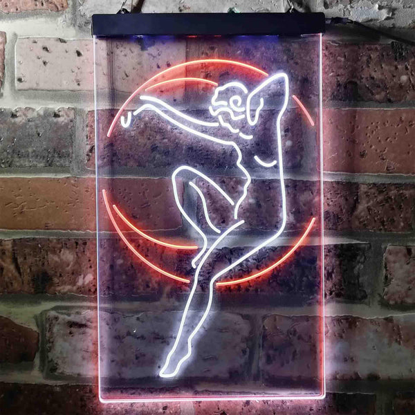 ADVPRO Blue Moon Lady  Dual Color LED Neon Sign st6-i3742 - White & Orange