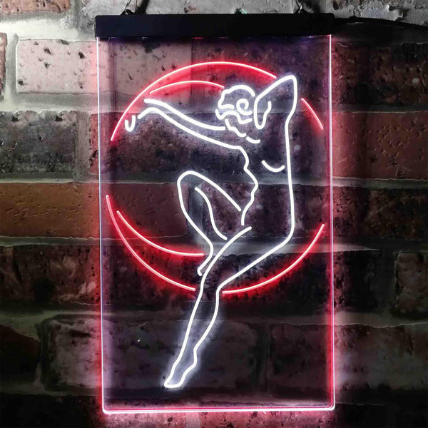 ADVPRO Blue Moon Lady  Dual Color LED Neon Sign st6-i3742 - White & Red