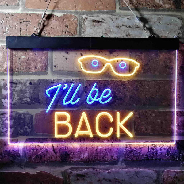 ADVPRO I'll be Back Quote Room Decoration Dual Color LED Neon Sign st6-i3743 - Blue & Yellow