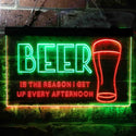 ADVPRO Beer is The Reason Get Up Every Afternoon Humor Dual Color LED Neon Sign st6-i3745 - Green & Red