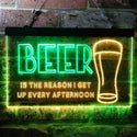ADVPRO Beer is The Reason Get Up Every Afternoon Humor Dual Color LED Neon Sign st6-i3745 - Green & Yellow