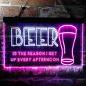 ADVPRO Beer is The Reason Get Up Every Afternoon Humor Dual Color LED Neon Sign st6-i3745 - White & Purple