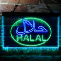ADVPRO Halal Food Arabic Restaurant Dual Color LED Neon Sign st6-i3746 - Green & Blue