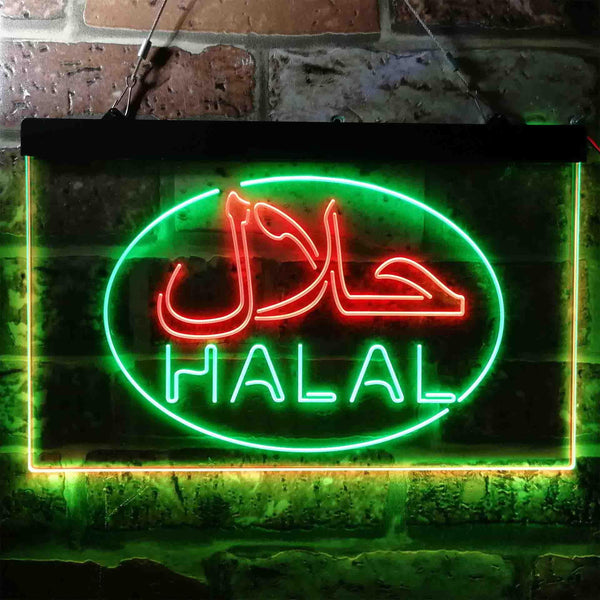 ADVPRO Halal Food Arabic Restaurant Dual Color LED Neon Sign st6-i3746 - Green & Red