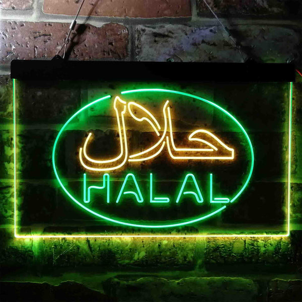 ADVPRO Halal Food Arabic Restaurant Dual Color LED Neon Sign st6-i3746 - Green & Yellow
