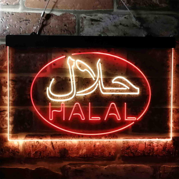 ADVPRO Halal Food Arabic Restaurant Dual Color LED Neon Sign st6-i3746 - Red & Yellow