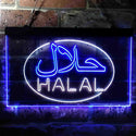 ADVPRO Halal Food Arabic Restaurant Dual Color LED Neon Sign st6-i3746 - White & Blue