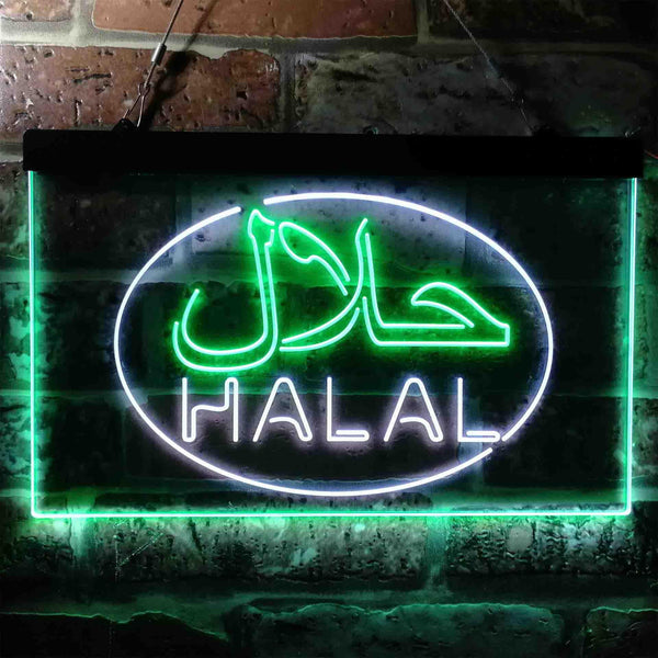 ADVPRO Halal Food Arabic Restaurant Dual Color LED Neon Sign st6-i3746 - White & Green