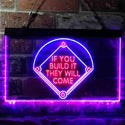 ADVPRO If You Build it They Will Come Baseball Court Dual Color LED Neon Sign st6-i3747 - Blue & Red