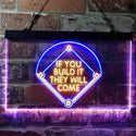 ADVPRO If You Build it They Will Come Baseball Court Dual Color LED Neon Sign st6-i3747 - Blue & Yellow