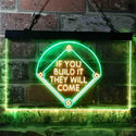 ADVPRO If You Build it They Will Come Baseball Court Dual Color LED Neon Sign st6-i3747 - Green & Yellow