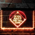 ADVPRO If You Build it They Will Come Baseball Court Dual Color LED Neon Sign st6-i3747 - Red & Yellow