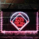 ADVPRO If You Build it They Will Come Baseball Court Dual Color LED Neon Sign st6-i3747 - White & Red