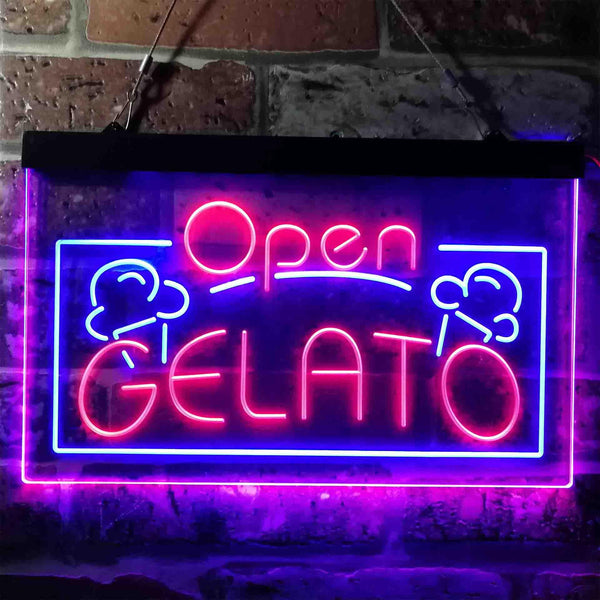 ADVPRO Gelato Open Shop Dual Color LED Neon Sign st6-i3748 - Blue & Red