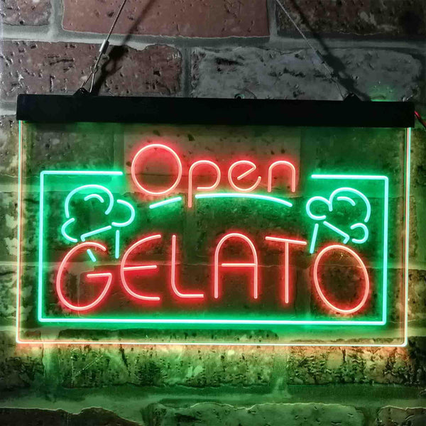 ADVPRO Gelato Open Shop Dual Color LED Neon Sign st6-i3748 - Green & Red