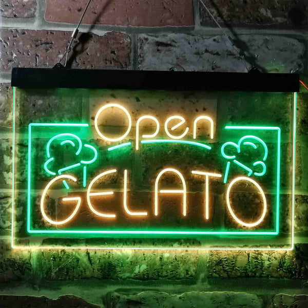 ADVPRO Gelato Open Shop Dual Color LED Neon Sign st6-i3748 - Green & Yellow