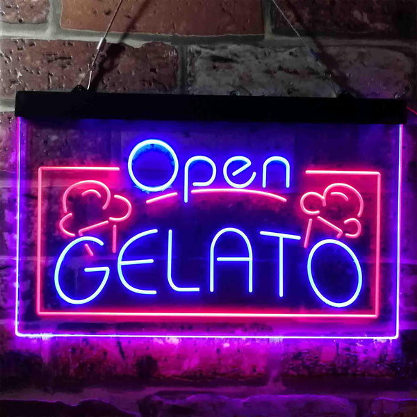 ADVPRO Gelato Open Shop Dual Color LED Neon Sign st6-i3748 - Red & Blue