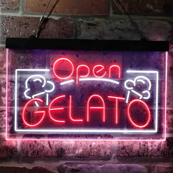 ADVPRO Gelato Open Shop Dual Color LED Neon Sign st6-i3748 - White & Red