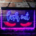 ADVPRO Lash Out Eyelash Lady Girl Room Dual Color LED Neon Sign st6-i3750 - Blue & Red