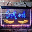 ADVPRO Lash Out Eyelash Lady Girl Room Dual Color LED Neon Sign st6-i3750 - Blue & Yellow