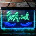 ADVPRO Lash Out Eyelash Lady Girl Room Dual Color LED Neon Sign st6-i3750 - Green & Blue