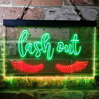 ADVPRO Lash Out Eyelash Lady Girl Room Dual Color LED Neon Sign st6-i3750 - Green & Red