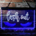 ADVPRO Lash Out Eyelash Lady Girl Room Dual Color LED Neon Sign st6-i3750 - White & Blue