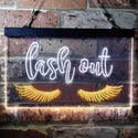 ADVPRO Lash Out Eyelash Lady Girl Room Dual Color LED Neon Sign st6-i3750 - White & Yellow