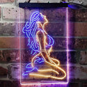 ADVPRO Sexy Girl Thinking Bedroom Man Cave  Dual Color LED Neon Sign st6-i3751 - Blue & Yellow