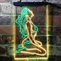 ADVPRO Sexy Girl Thinking Bedroom Man Cave  Dual Color LED Neon Sign st6-i3751 - Green & Yellow