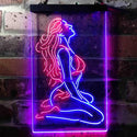 ADVPRO Sexy Girl Thinking Bedroom Man Cave  Dual Color LED Neon Sign st6-i3751 - Red & Blue