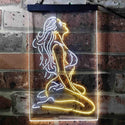 ADVPRO Sexy Girl Thinking Bedroom Man Cave  Dual Color LED Neon Sign st6-i3751 - White & Yellow