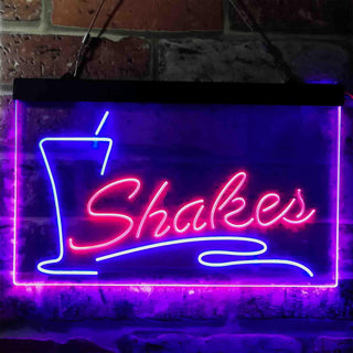 ADVPRO Shakes Drink Cafe Display Dual Color LED Neon Sign st6-i3752 - Blue & Red