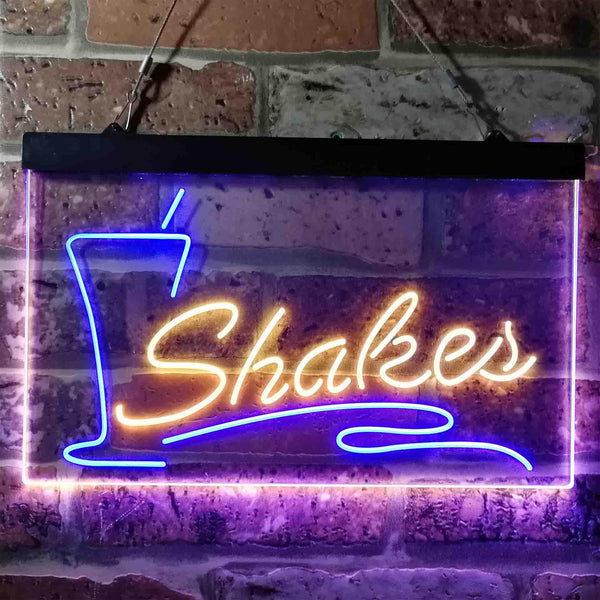 ADVPRO Shakes Drink Cafe Display Dual Color LED Neon Sign st6-i3752 - Blue & Yellow