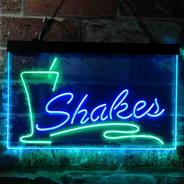 ADVPRO Shakes Drink Cafe Display Dual Color LED Neon Sign st6-i3752 - Green & Blue