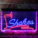 ADVPRO Shakes Drink Cafe Display Dual Color LED Neon Sign st6-i3752 - Red & Blue