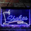 ADVPRO Shakes Drink Cafe Display Dual Color LED Neon Sign st6-i3752 - White & Blue