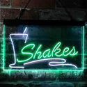 ADVPRO Shakes Drink Cafe Display Dual Color LED Neon Sign st6-i3752 - White & Green