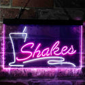 ADVPRO Shakes Drink Cafe Display Dual Color LED Neon Sign st6-i3752 - White & Purple