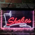 ADVPRO Shakes Drink Cafe Display Dual Color LED Neon Sign st6-i3752 - White & Red