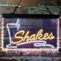 ADVPRO Shakes Drink Cafe Display Dual Color LED Neon Sign st6-i3752 - White & Yellow