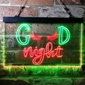 ADVPRO Good Night Lash Eyelash Beautiful Girl Dual Color LED Neon Sign st6-i3754 - Green & Red