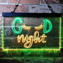 ADVPRO Good Night Lash Eyelash Beautiful Girl Dual Color LED Neon Sign st6-i3754 - Green & Yellow