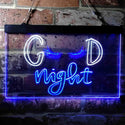 ADVPRO Good Night Lash Eyelash Beautiful Girl Dual Color LED Neon Sign st6-i3754 - White & Blue