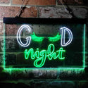 ADVPRO Good Night Lash Eyelash Beautiful Girl Dual Color LED Neon Sign st6-i3754 - White & Green