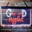 ADVPRO Good Night Lash Eyelash Beautiful Girl Dual Color LED Neon Sign st6-i3754 - White & Orange